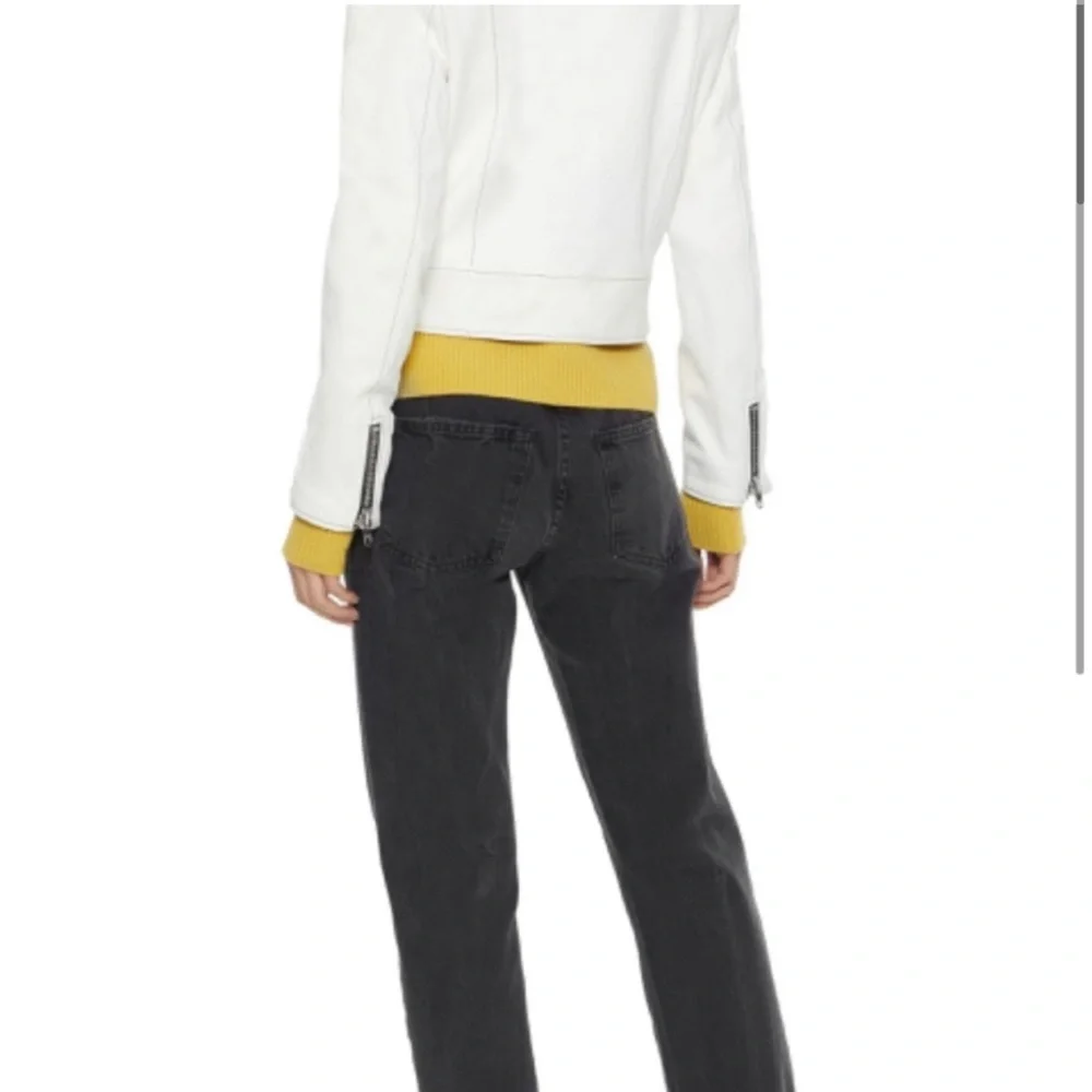 Sandro Edwin White Sheep Leather Cropped Motorcycle Jacket A1A Moto Size Small/6 - Picture 4 of 15